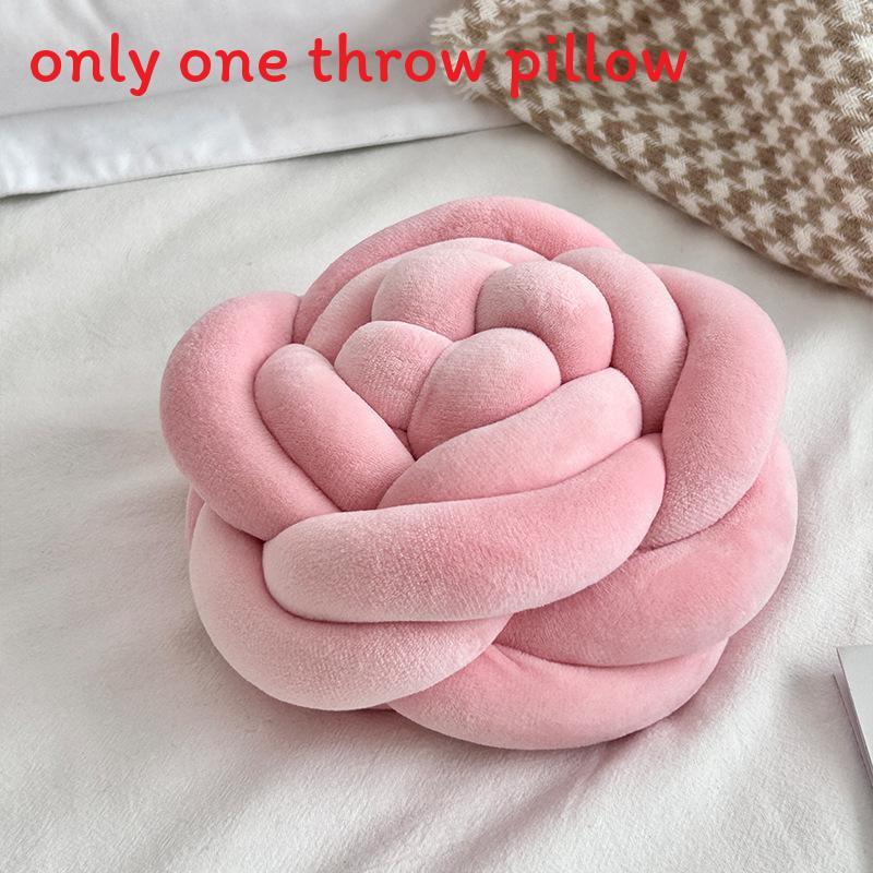 Cuscino Decorativo a Forma di Fiore di Rosa con Peluche per Arredamento del Salotto