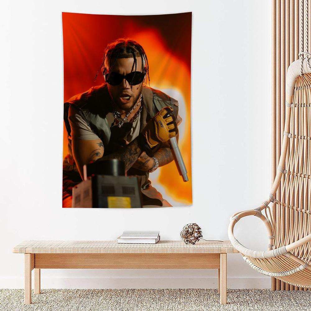 Rapper Singer Jhayco Tapestry Microfiber Wall Hanging For Bedroom Living Room Decor Outdoor Festival Garden Bar Background