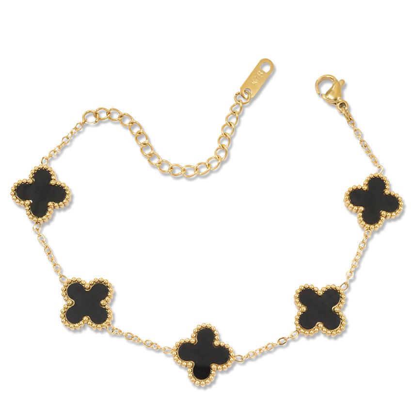 

Four-Leaf Clover Bracelet Women S Titanium Steel Light Luxury Design Sense Does Not Fade Bracelet Chain 18K