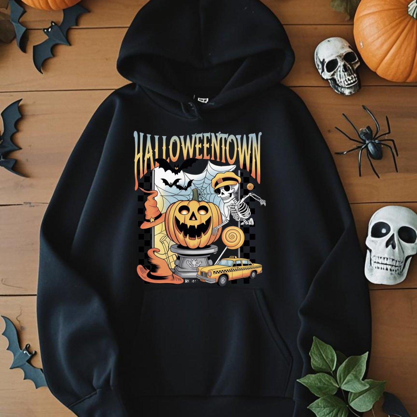 Diseño de moda de otoño e invierno para productos de adquisición_ sudaderas con capucha estampadas para fiesta de Halloween para S