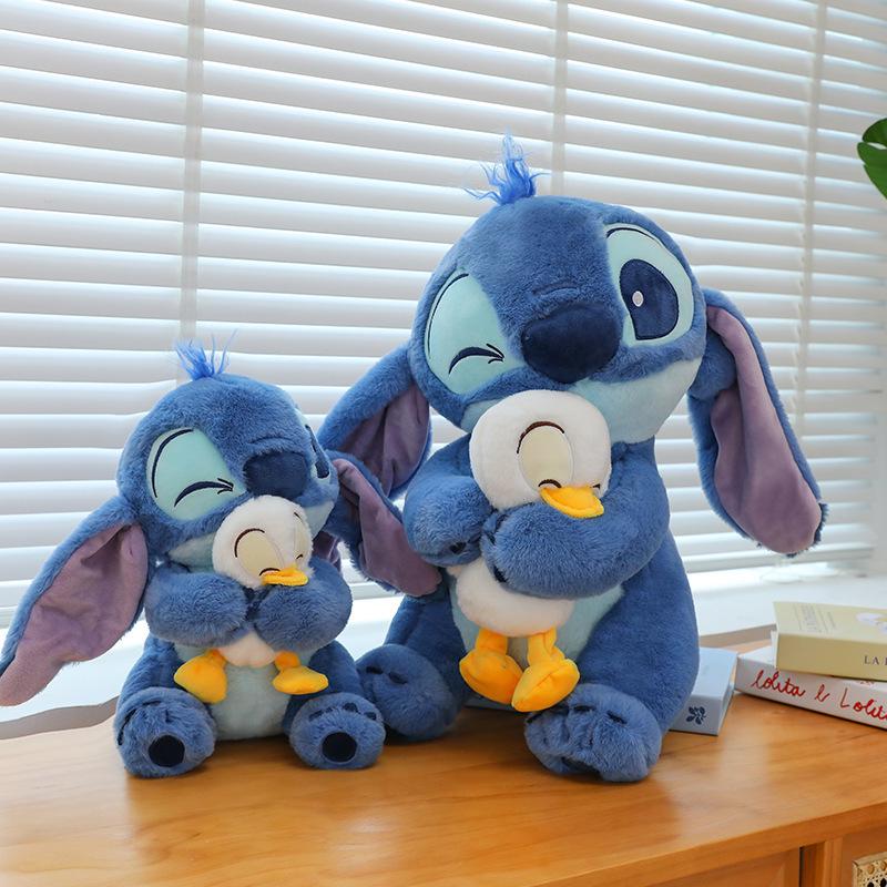 Stitch Holding Little Duck Plush Toy - Cute Children's Doll Pillow