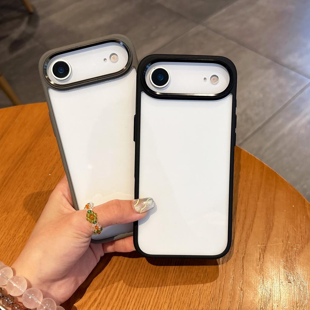 Transparent Silicone Frame Bumper Case For iPhone 17 Air 16 16E 15 14 13 12 Mini 11 Plus Pro Max Lens Ring Protective Hard Cover