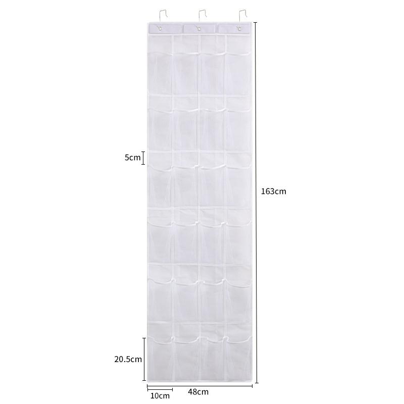 

24 Mesh Pockets Breathable Foldable Closet Organizer Door Shoe Organizer Hanging Storage Bag With Over Door Hooks белый