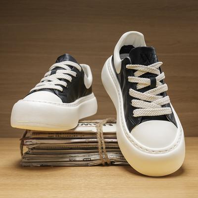 Italian2025New Thick Bottom Outdoor Sneakers Man Genuine Leather Designer Board Shoes Comfy Antiskid Lace-Up Oxford Shoe