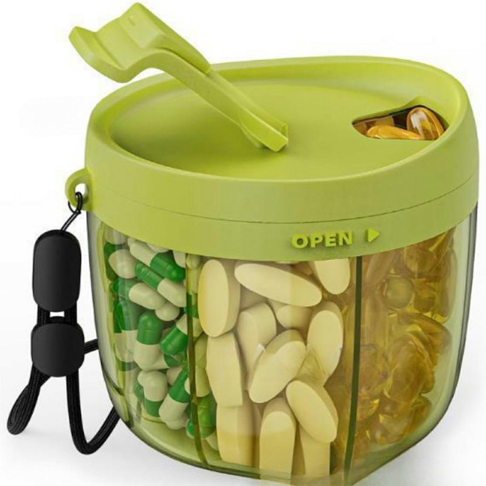 

7 Day Pill Organizer Food Grade Plastic Weekly Medicine Box Waterproof Portable Storage Container (BPA Free, No FDA) G