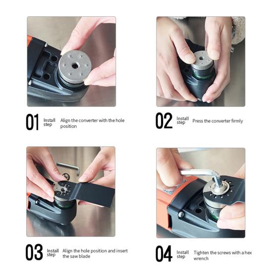 Oscillating Saw Blade Adapter Carbon Steel Converter Kit with Screw Hex Wrench Easy