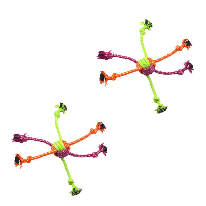 Interactive Knot Dog Toy Durable Bite-Resistant Dog Rope Toys Grinding Teeth Cleaning Toy Puppy Knot Dog Chewing Toy