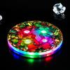 Round Shape LED Glowing Coaster Colorful Drink Pad Lightweight Christmas Acrylic Coaster  Bar Party