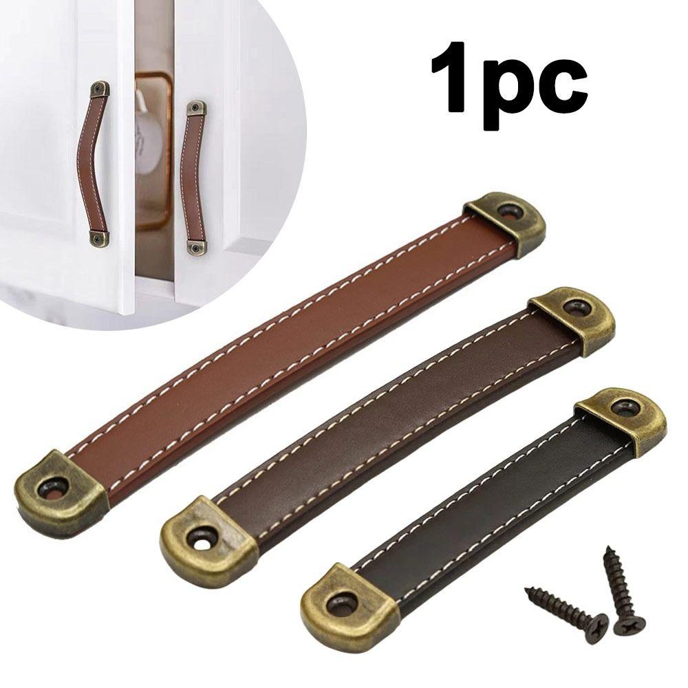Durable Leather Furniture Handles Universal with Screws Kitchen Cabinet Handles Hardware Door Handles