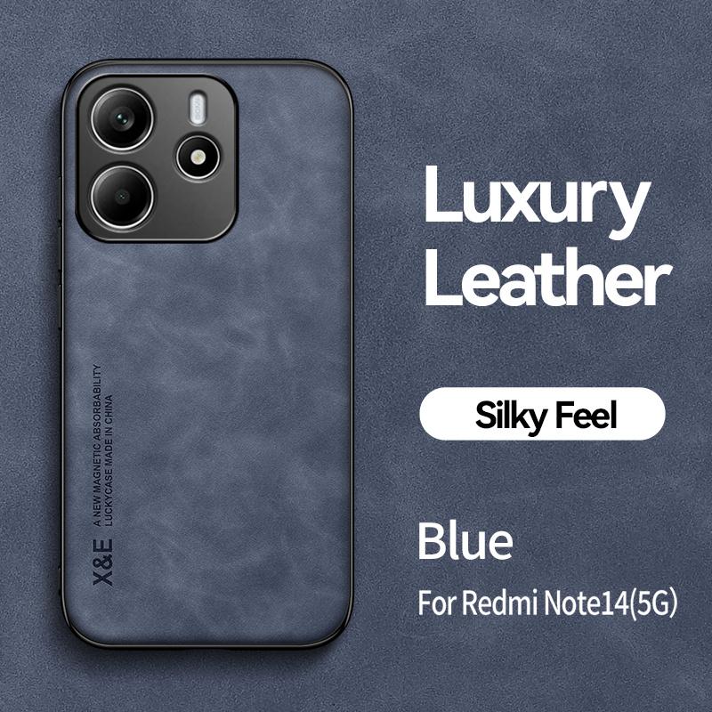 Funda For Xiaomi Redmi Note 14 5G Case Car Magnetic Holder Leather Back Cover For Redmy Note14 5G Soft Silicone Shockproof Coque