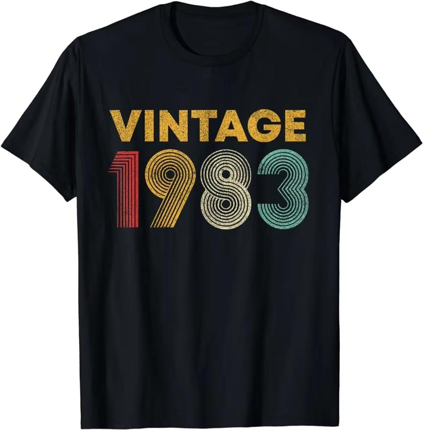 Unisexs 40th Birthday Tshirt Born in 1983 retro street style retro Four Seasons Streetwear vintage t shirt graphic t shirts