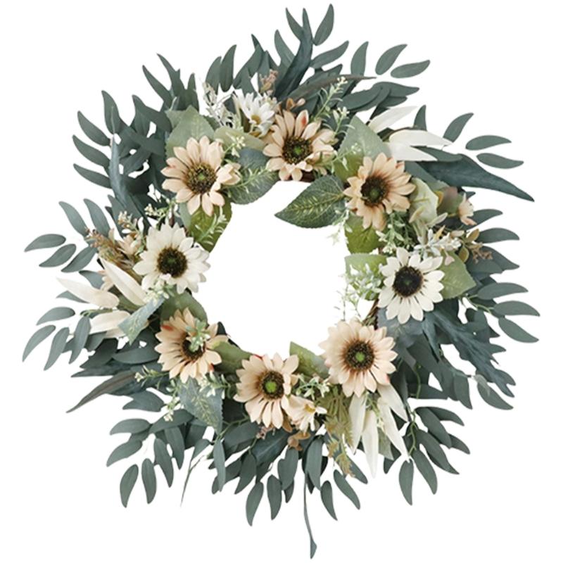 

Artificial Flower Wreath Front Door Wreath Spring Wreath for Front Door Farmhouses Garden Wedding Decorations шампанського