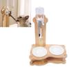 Wood Raised Cat Food Bowls Multifunctional 2 in 1 Automatic Cat Water Feeder and Food Bowl Set with Stand for Dog Pets
