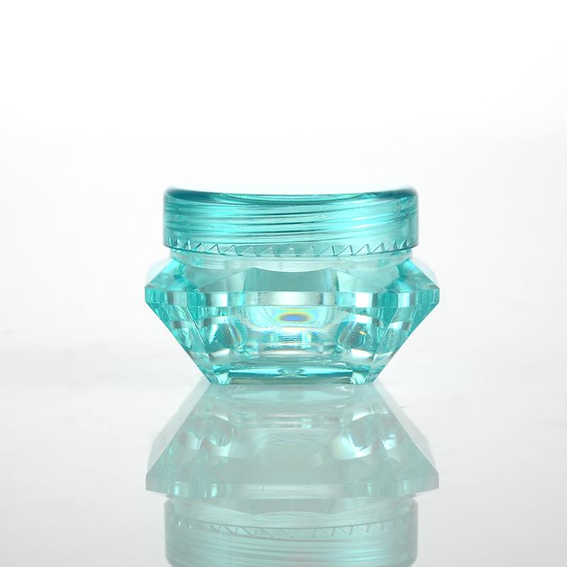 3G/5G Diamond Plastic Cream Jar - Small, Travel-Size Empty Containers for Eye & Face Creams
