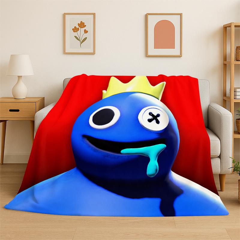 Game R-Rainbow Friends Cartoon Flannel Blanket Soft Warm Throw Blanket for Bedroom Living Room Bed Travel Camping Picnic Kid