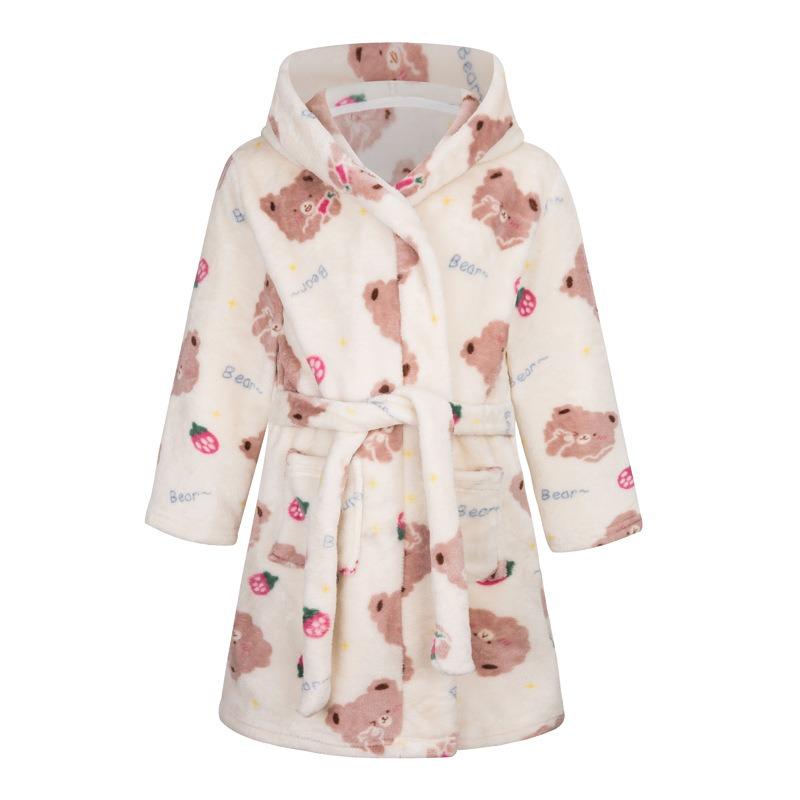 Winter Kerst Badjas Voor Meisjes Pyjama Dierlijke Badjassen met Capuchon Kinderen Kamerjas Jongens Nachtkleding Kinder Badjas 6 8 10 12J