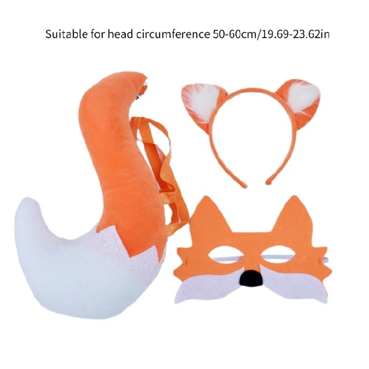 Set Coda e Orecchie di Volpe Set Coda Finta Fascia con Orecchie Coda Lunga Pelosa