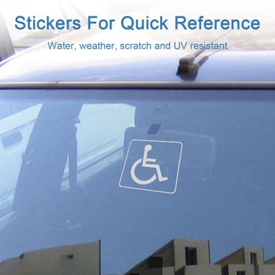 Yousheng 4 Bögen Aufkleber für Behinderte, wasserfest, kratzfest, transparenter Inhalt, UV-beständig, Aufkleber für Rollstuhlfahrer-Schilder für Behinderte