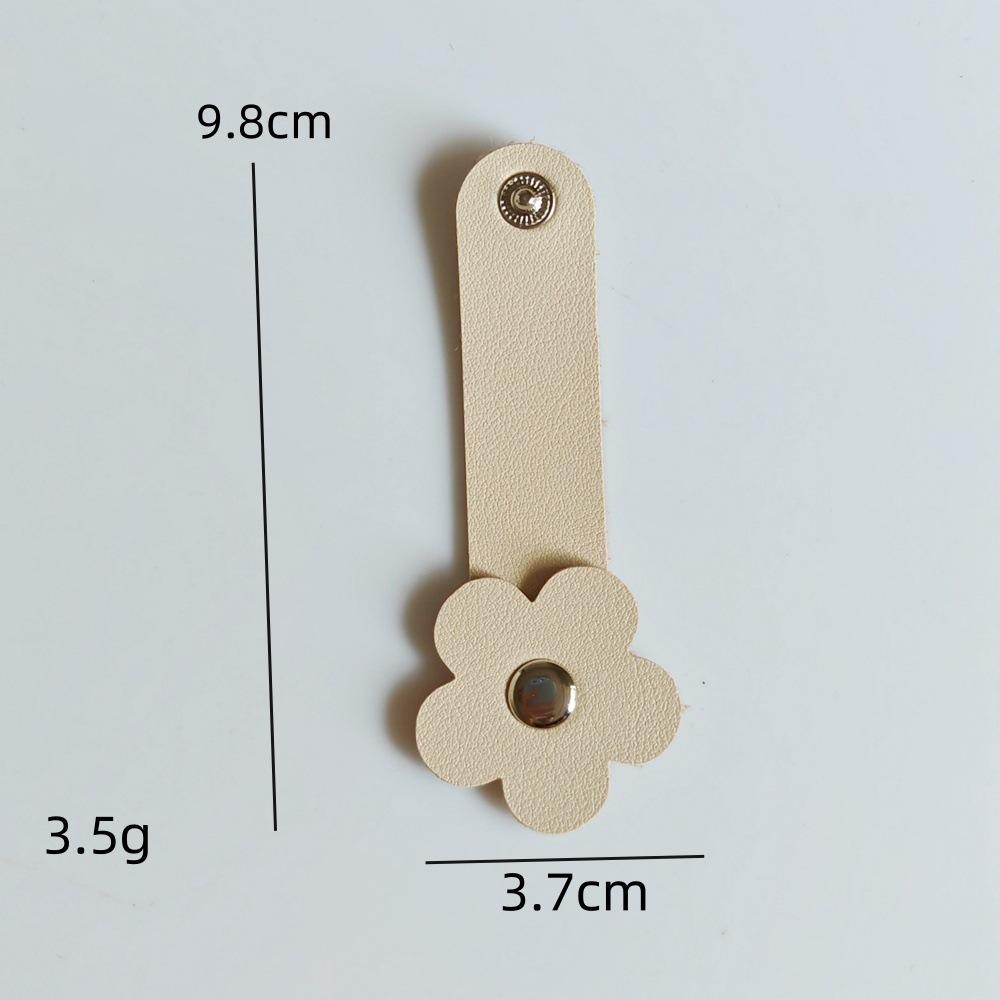 Cable Winder PU Leather Flower Shaped Cable Tie Headphone Stand Wire Organizer Headphone Winding Device