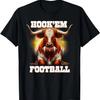 Hook'em State of Texas Football with Hair and Horns T-Shirt