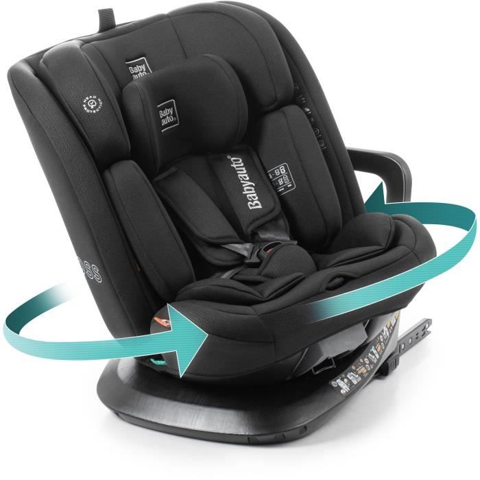 Siège auto - BABYAUTO - ACROSS - Groupe 0/1/2/3 - 40 / 150 cm - I-Size - Isofix - Pivotant - Inclinable - Réducteur - Noir