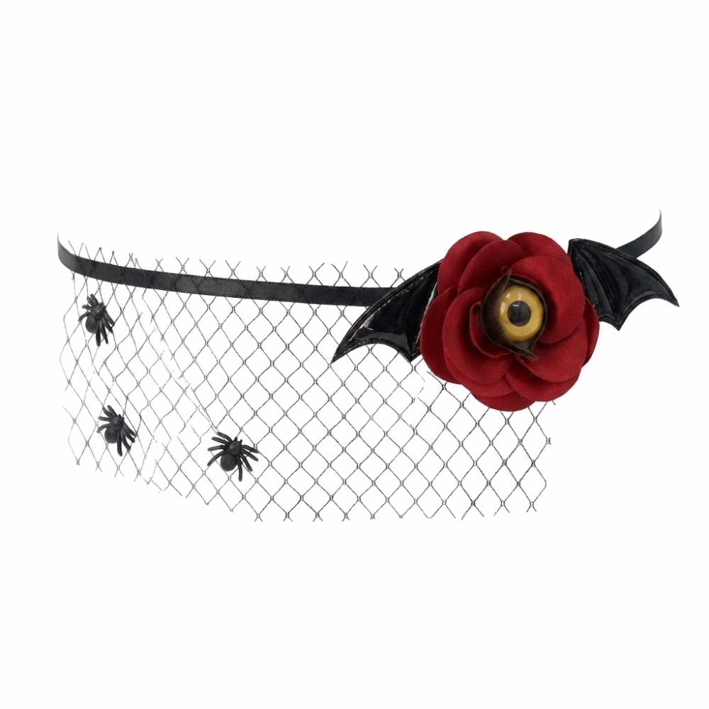 Flower Half-Face Lace Mask Mesh Masquerade Mask Halloween Festival Party  Mask  Costume Party Style E