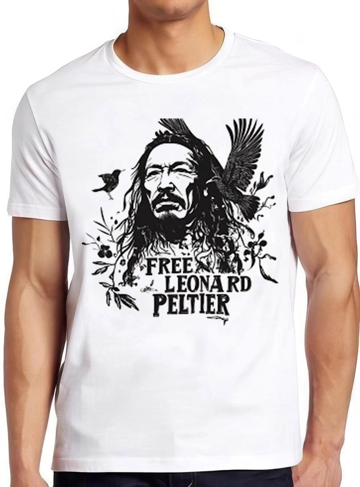 Free Leonard Peltier American Indian Movement Native Cool Gift Tee T Shirt 2264 XXL