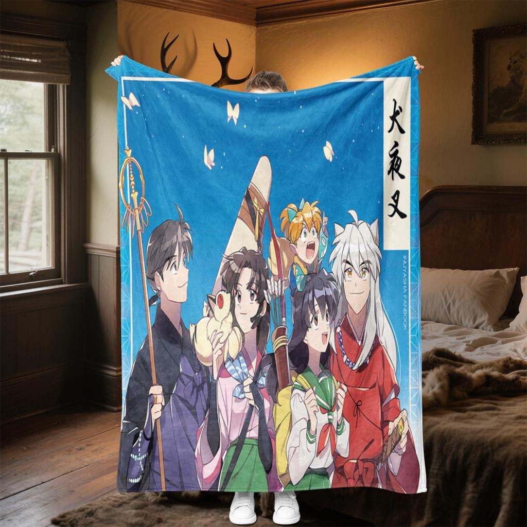 Inuyasha Plush Blanket Soft Comfortable All Seasons blanket Sofa Office Naps blanket Outdoor Travel throw Perfect Gift