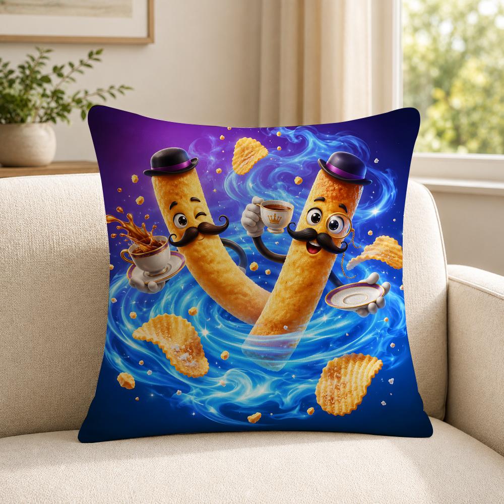 Food SSmiths Cushion Cover Soft Short Plush SkinFriendly Cushion Case for MultiScene Use