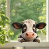 Double Sided Static Cling Cartoon Cute Cow Window Sticker Rustic Farmhouse Home Decor