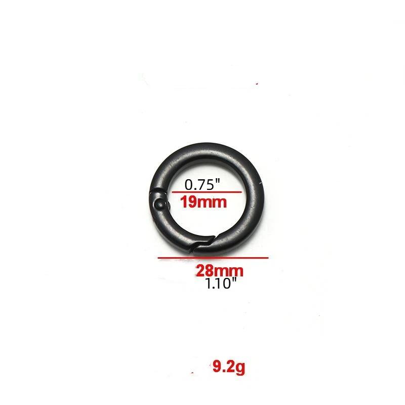 Black Metal Spring O Rings Durable Rustproof Multiple Sizes For Diy Craft Bag Making Keychain Accessories
