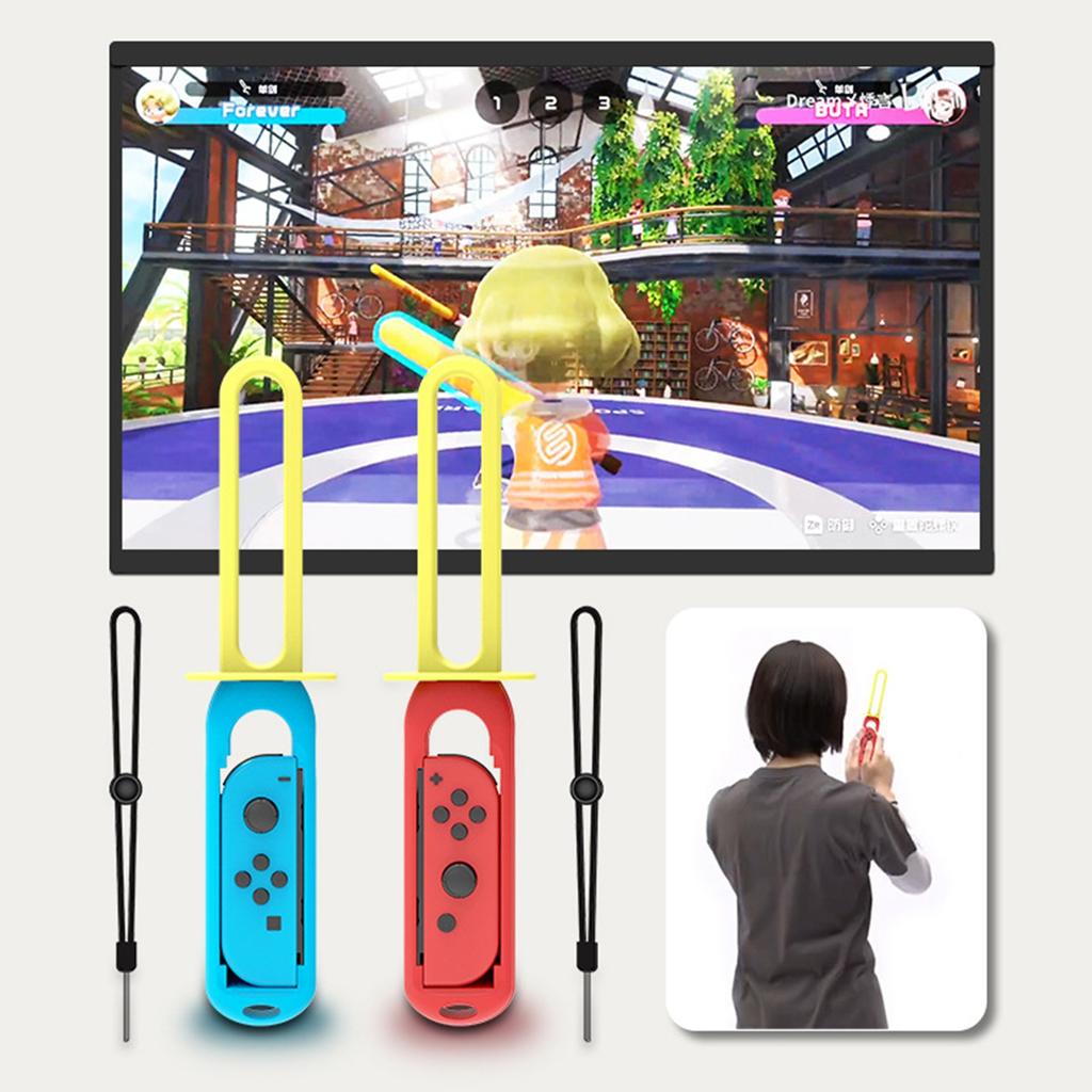 2Pcs Game Grips Handle Control Comfortable Grip with Wristband Enhance Gaming Experience Adjustable Hand Strap Game Lightsaber for Switch Joy-con