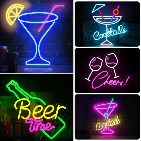 Neon Light Sign Personalized LED Neon Lights Large LED Neon Sign for Restaurant Dining Room Office Wall Decor