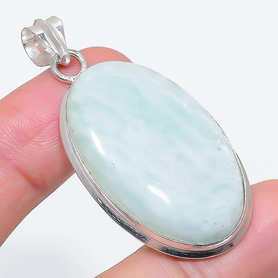 

Натуральный камень Амазонит 925 стерлинговое серебро Ювелирная подвеска 2,17 y7J21