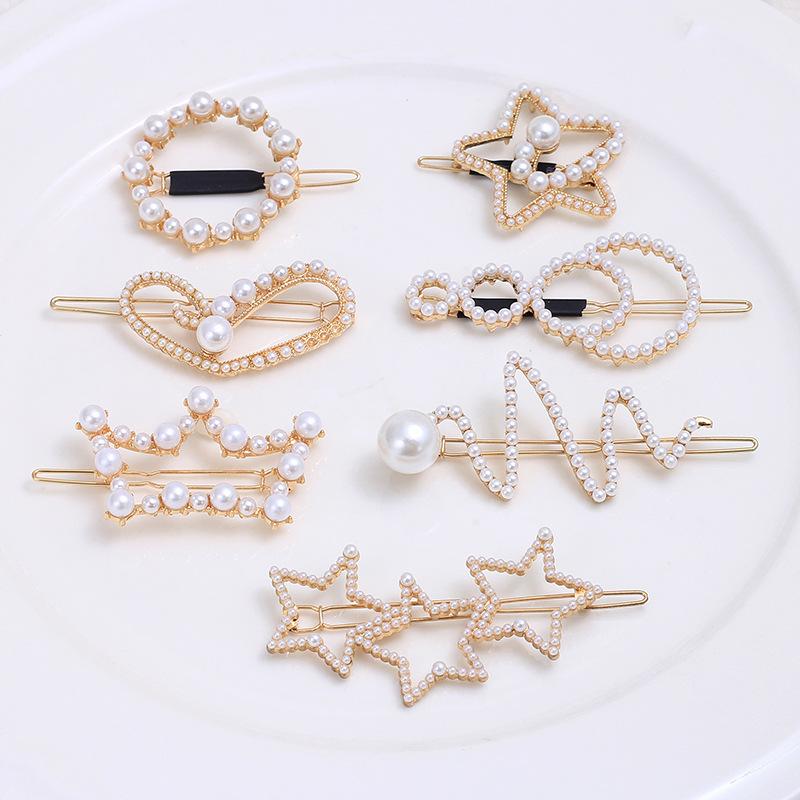 Pearl Hairpin, Advanced Sense, Exquisite Women'S English Alphanumeric Text Hairpin, Female Side Clip, Word Clip