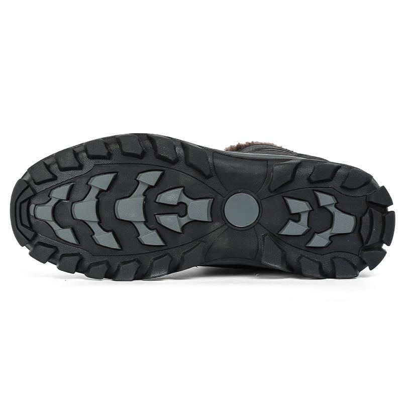 Autumn and winter new high-top velvet and wool platform snow boots hard-soled wild hiking shoes outdoor off-road shoes