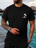 Chest Surf Palm Island Tiny Print Unisexs Crew Neck Short Sleeve Beach Vacation Casual Basic Summer Soft Daily Comfort Tee Shirt