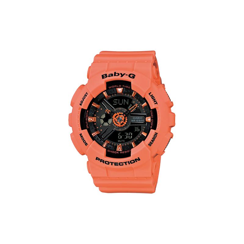 

Casio BABY-G Fashion Trend Contrast Color Vitality Street Classic Pointer Dual Display Sports Waterproof Quartz Movement Resin Strap BA-111-4A2 чёрный