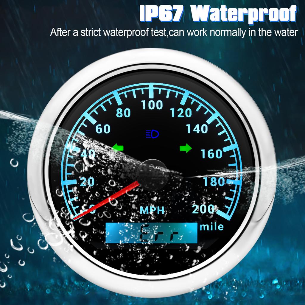 85mm GPS Speedometer Waterproof Anti-fogging LCD Display Speed Gauge Less Power Consumption Longer Life Car Boat Speedometer