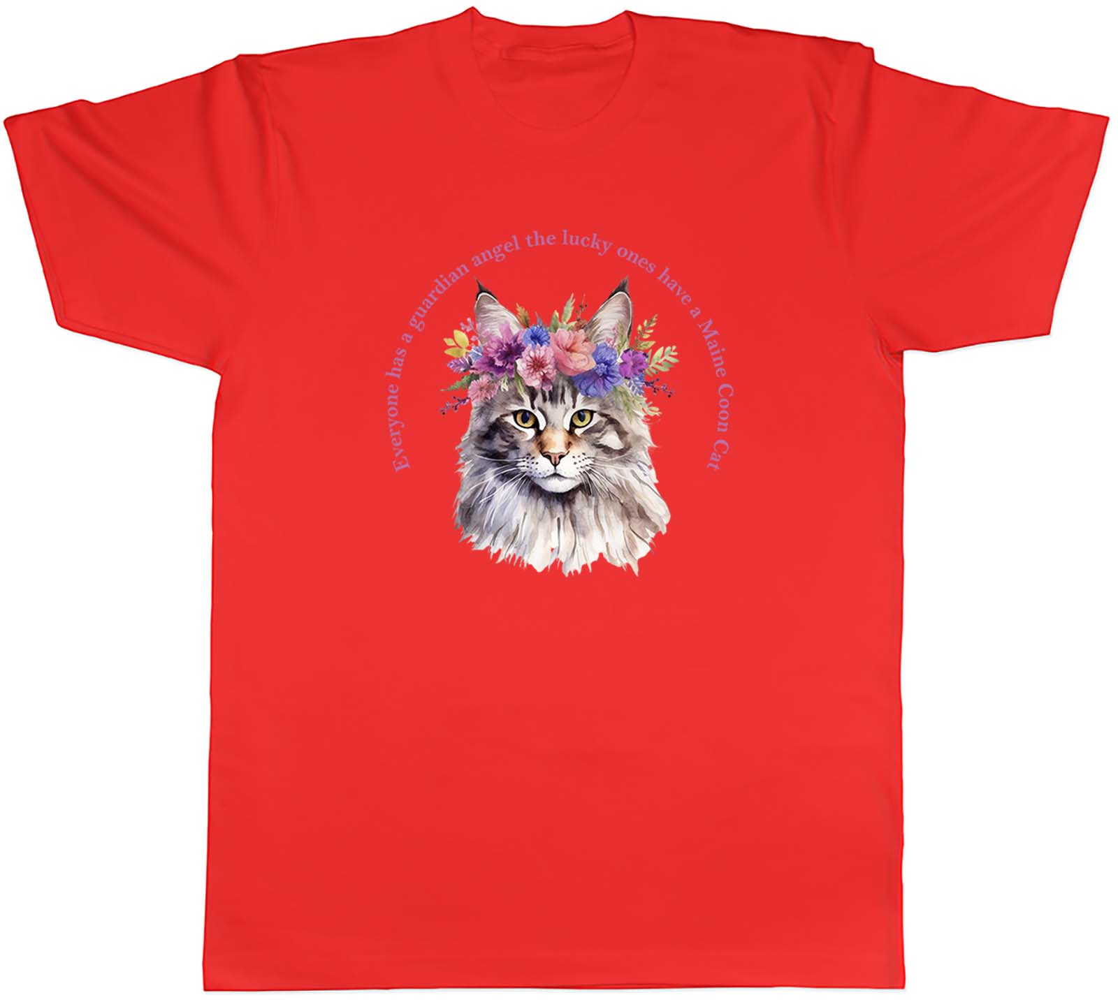Guardian Angel Unisexs TShirt Lucky Ones have a Maine Coon Cat Tee Gift S