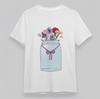Women's Fashion Classic T-Shirt Floral Vase With Ribbon Design Plus Size Tee USA