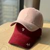 New simple letter embroidery big head circumference wide brim baseball cap for men and women traveling versatile and showing face small hard top cap
