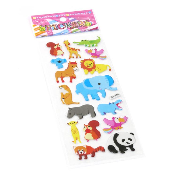 10Sheets Animal 3D Puffy Stickers for Toddlers Kids, Bulk Preschool Sticker Sheets for Reward, Craft, Scrapbooking