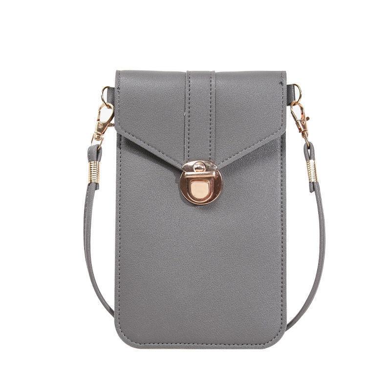 Stylish And Versatile Pu Phone Bag For Women Touchscreen Hook Mini Fashionable Student Multipurpose Wallet Arrival)