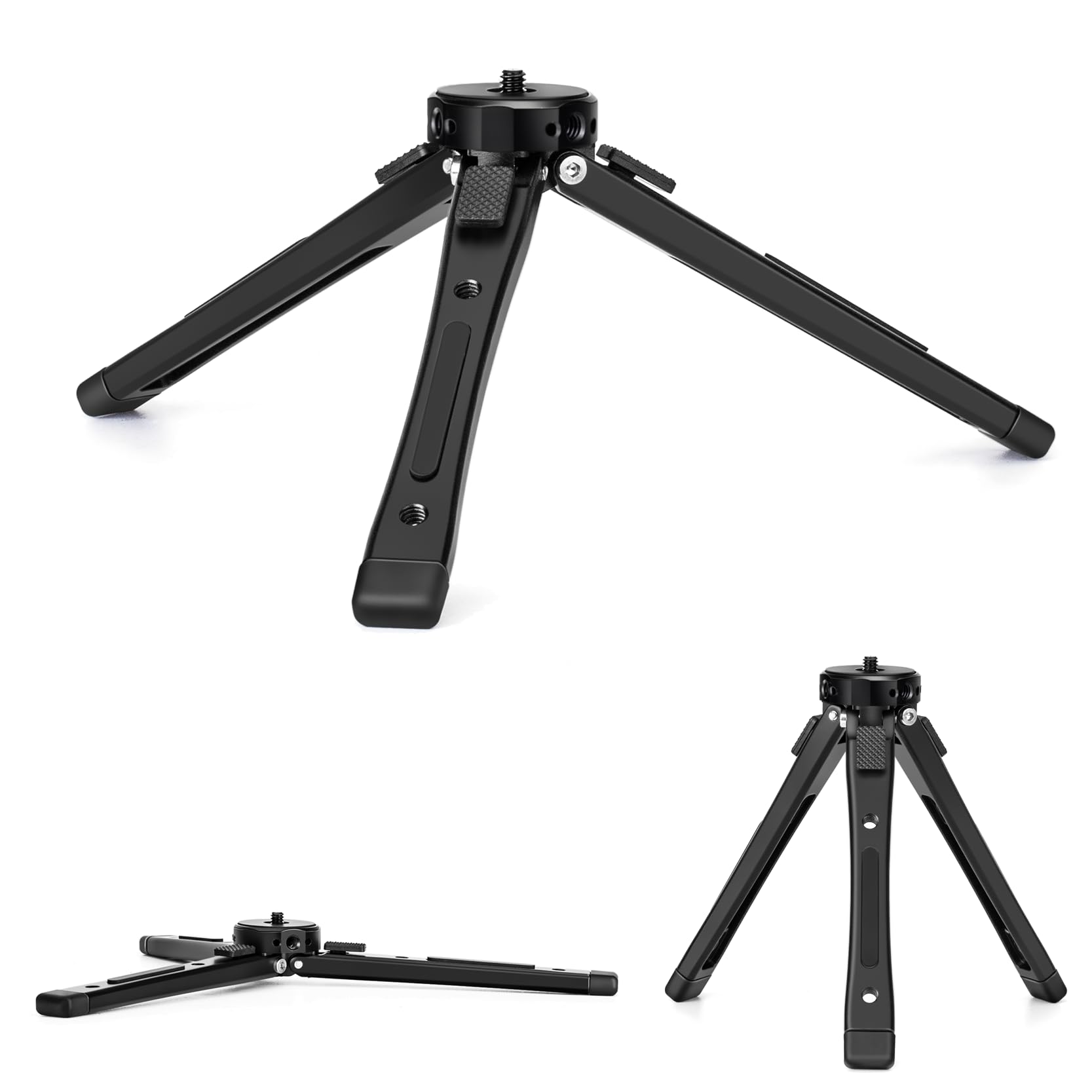 

Zeadio Metal Camera Mini Load 40 Height Adjustable Desktop Vlogging Tripod Compatible with Smooth Osmo Vimble and Pan and Handle for All Cameras