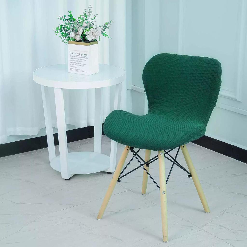 1pc Solid Color Butterfly Chair Cover Stretch Curved Dining Seat Cover Kitchen Hotel Chair Slipcovers Durable Chair Protective Cover