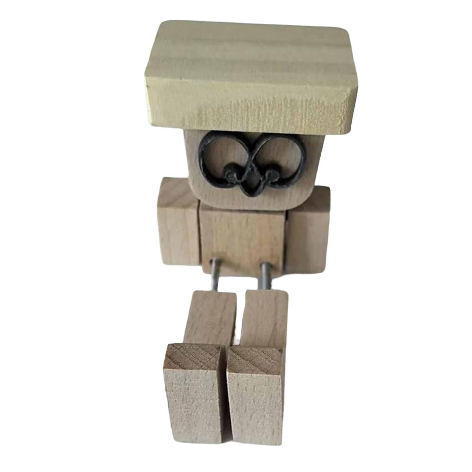 Desktop Decor Ornaments Creative Shaking Legs Wooden Human Figure Sculpture For Outings
