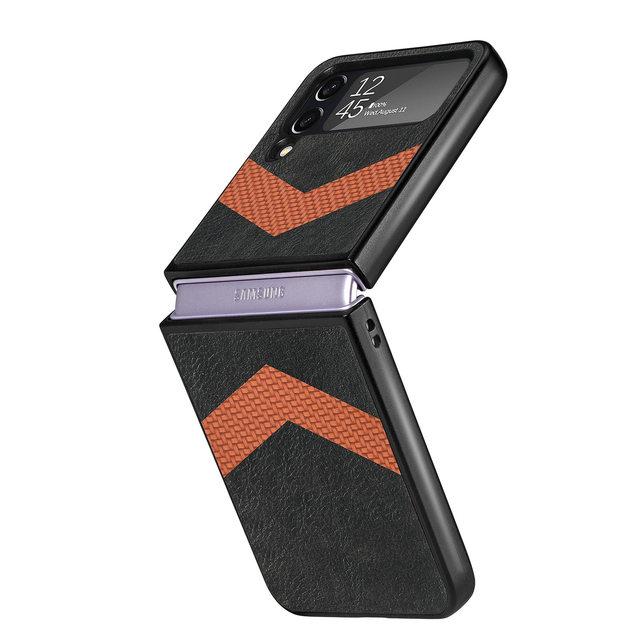 

Складной кожаный чехол для аксессуаров для телефонов Samsung Galaxy Z Flip4 5g Flip 4 Zflip4 пылезащитный защитный чехол для Samsung Flip4 for Samsung Z Flip 4 чёрный