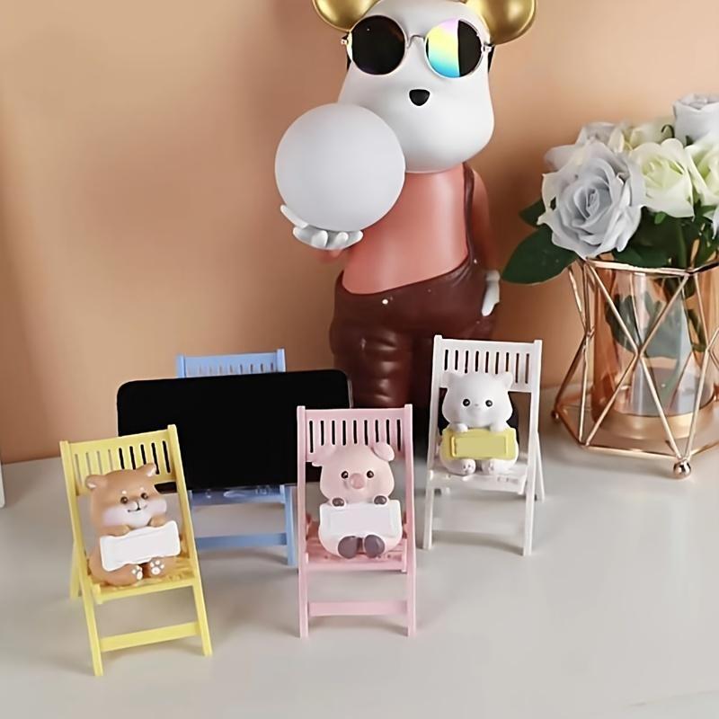 Mini Beach Chair Shape Cell Phone Stand Foldable Universal Candy Color Mobile Phone Holder Multi Angle Cradle for Desk Tablet