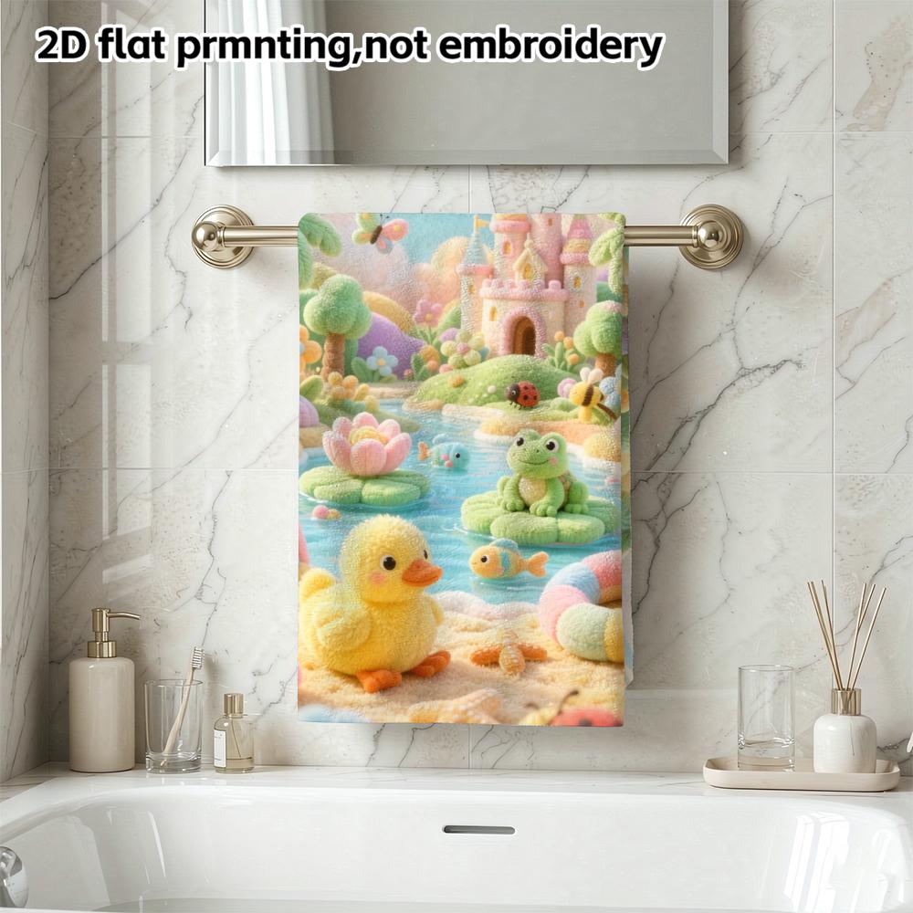 Fairy Castle Duck Beach Towel, Cute Print Soft Absorbent Kids Bath Towel